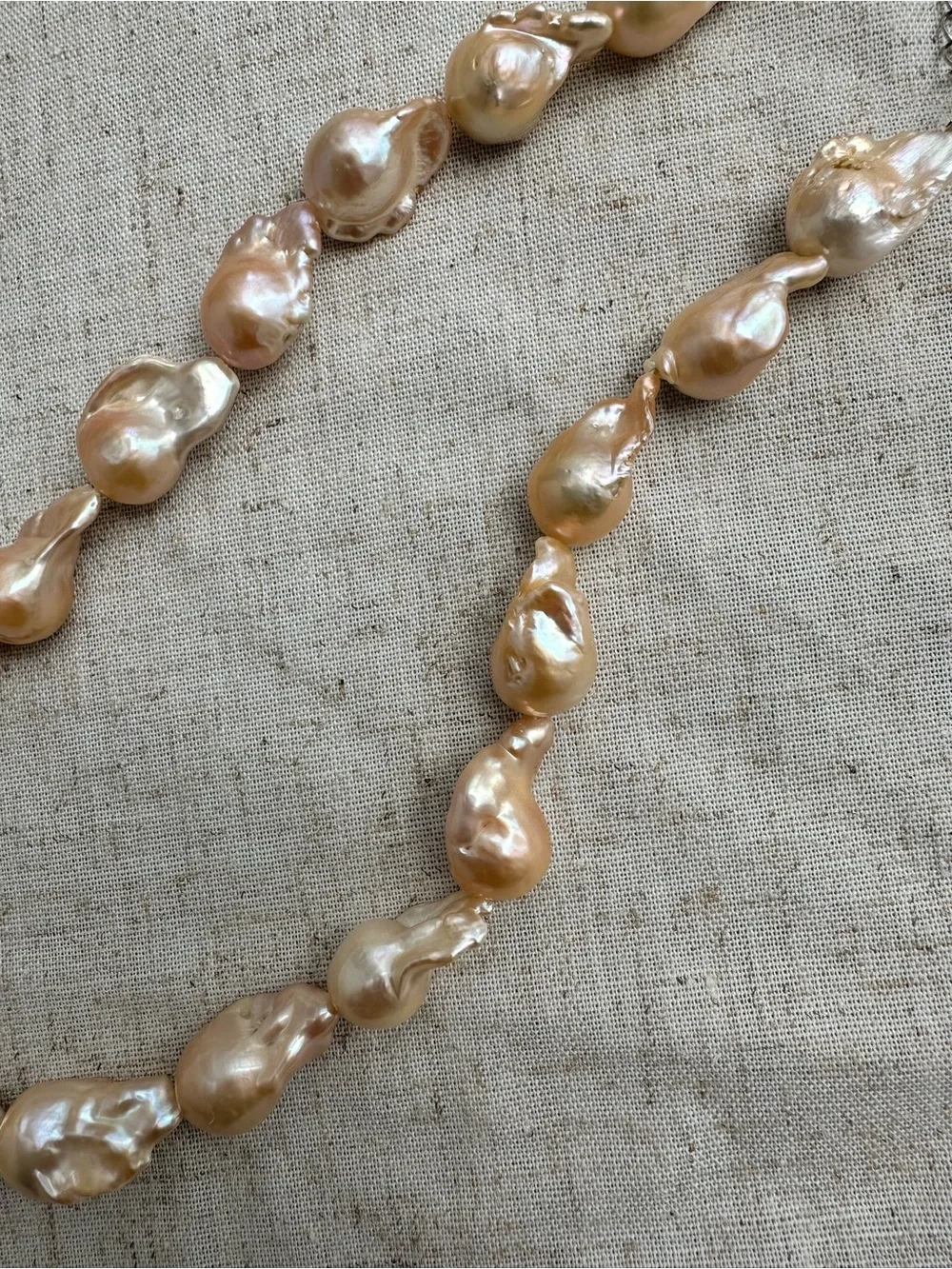 Genuine Natural Pink Freshwater Baroque Pearl Necklace 17-18.5” Gift Box